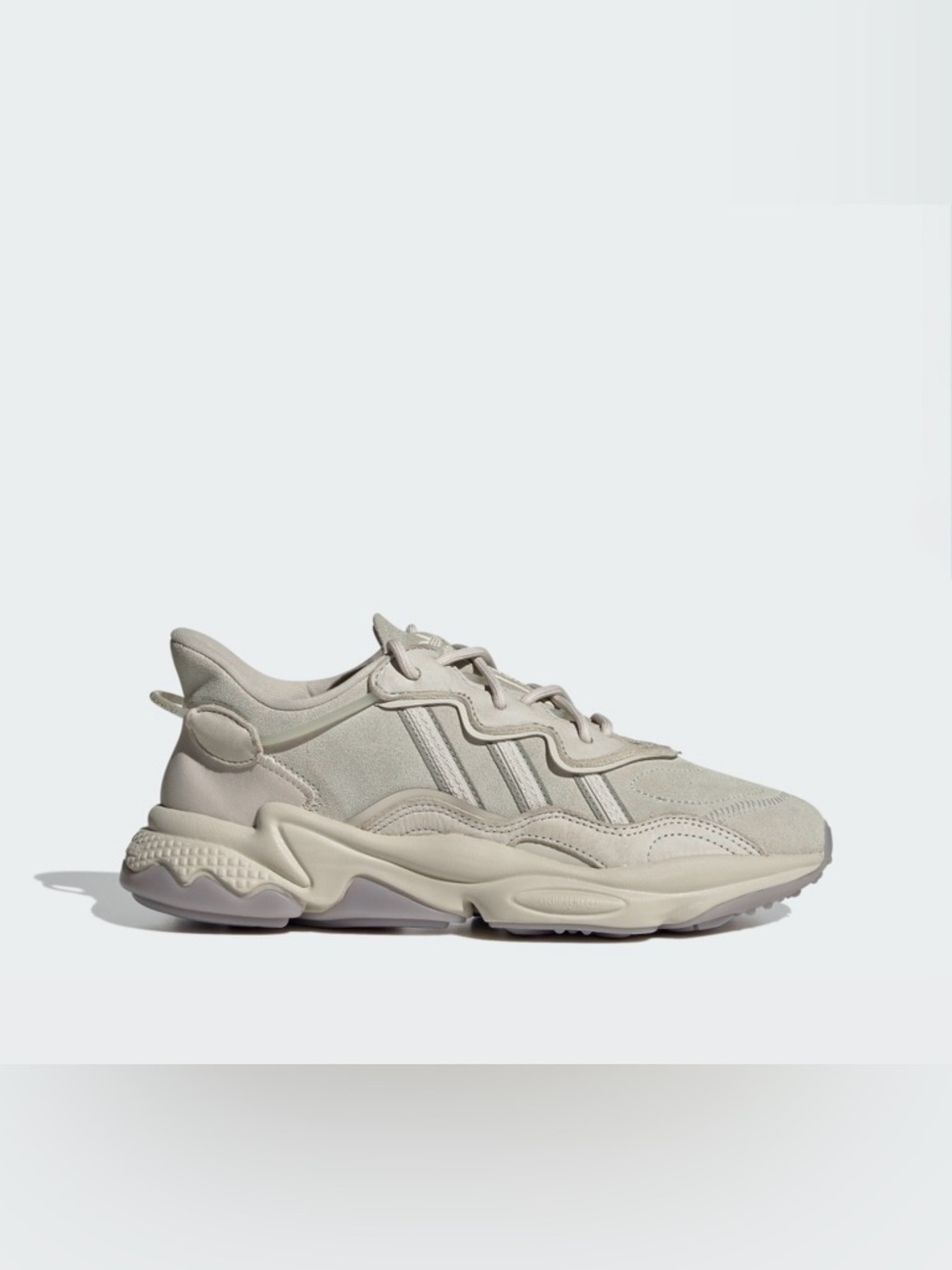 Adidas Cream Neutral Ozweego Unisex Chunky Sneakers in Bliss Knit Women's Size 9 - Picture 3 of 15